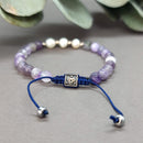 Amethyst & Pearl Bracelet with Silver Clasp