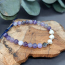 Amethyst & Pearl Bracelet with Silver Clasp