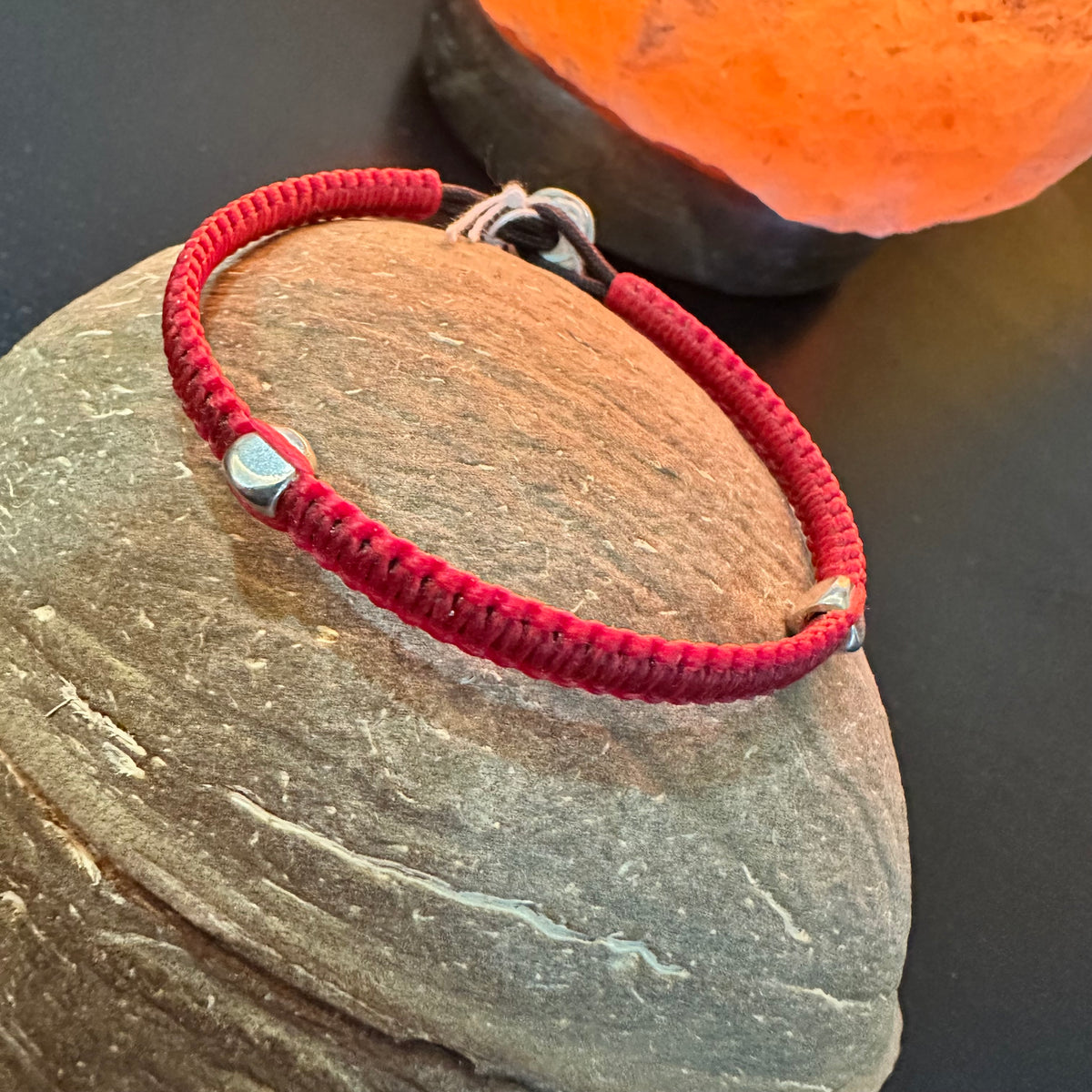 Red Cord Bracelet with Sterling Silver Clasp