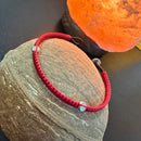 Red Cord Bracelet with Sterling Silver Clasp