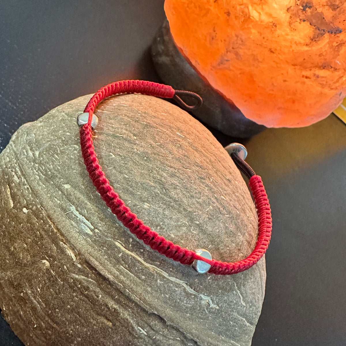 Red Cord Bracelet with Sterling Silver Clasp