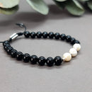 Onyx & Pearl Sterling Silver Bracelet