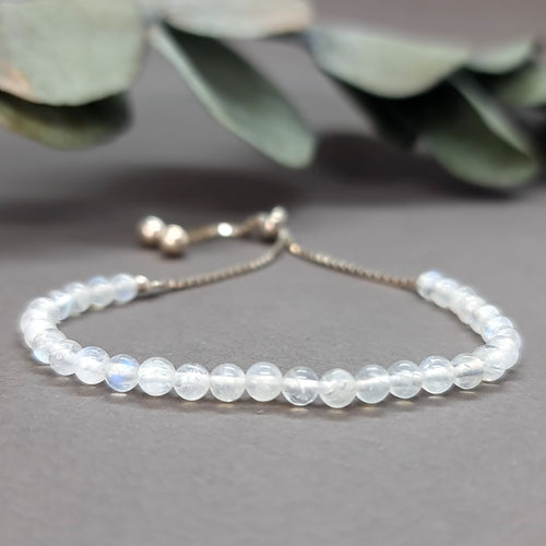 Rainbow Moonstone Sterling Silver Bracelet