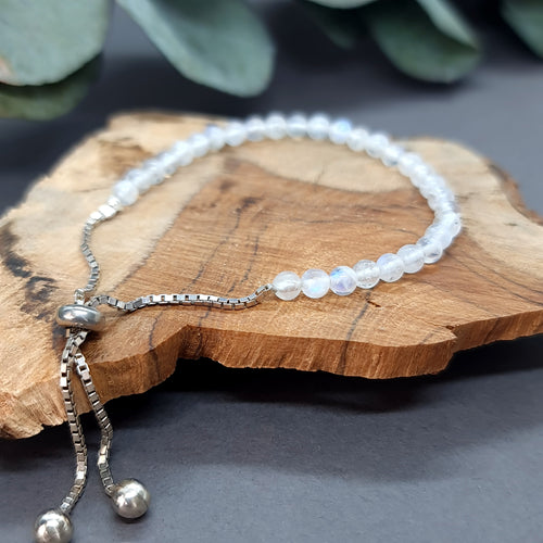 Rainbow Moonstone Sterling Silver Bracelet
