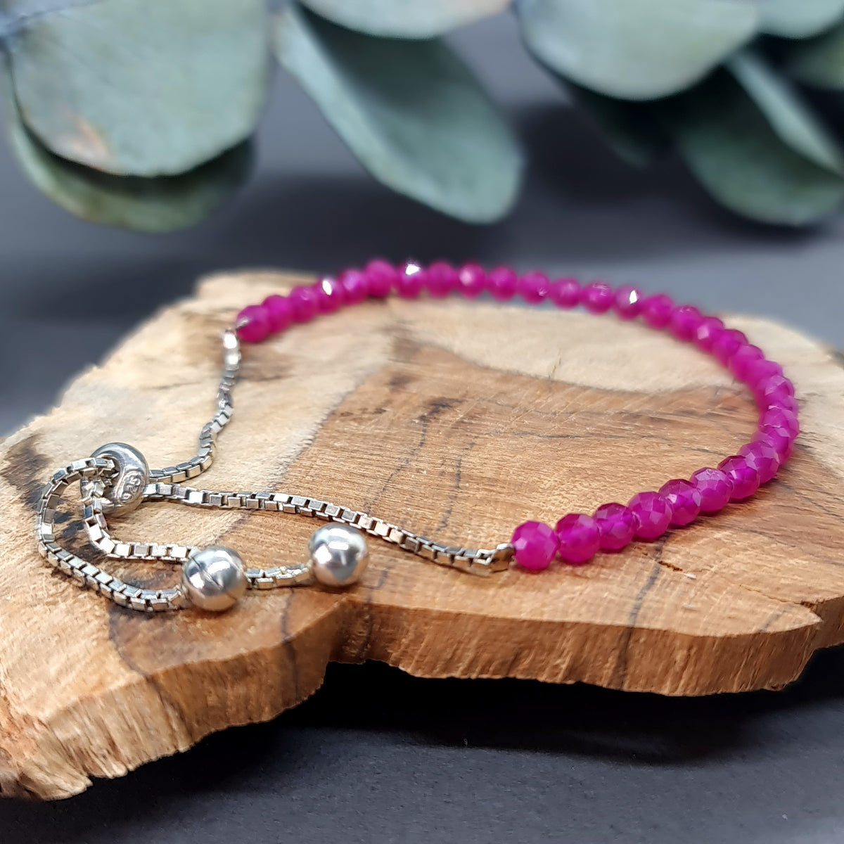 Ruby Sterling Silver Bracelet