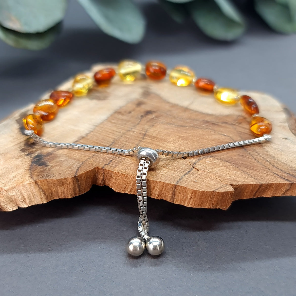 925 sterling silver and natural amber stone