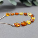925 sterling silver and natural amber stone