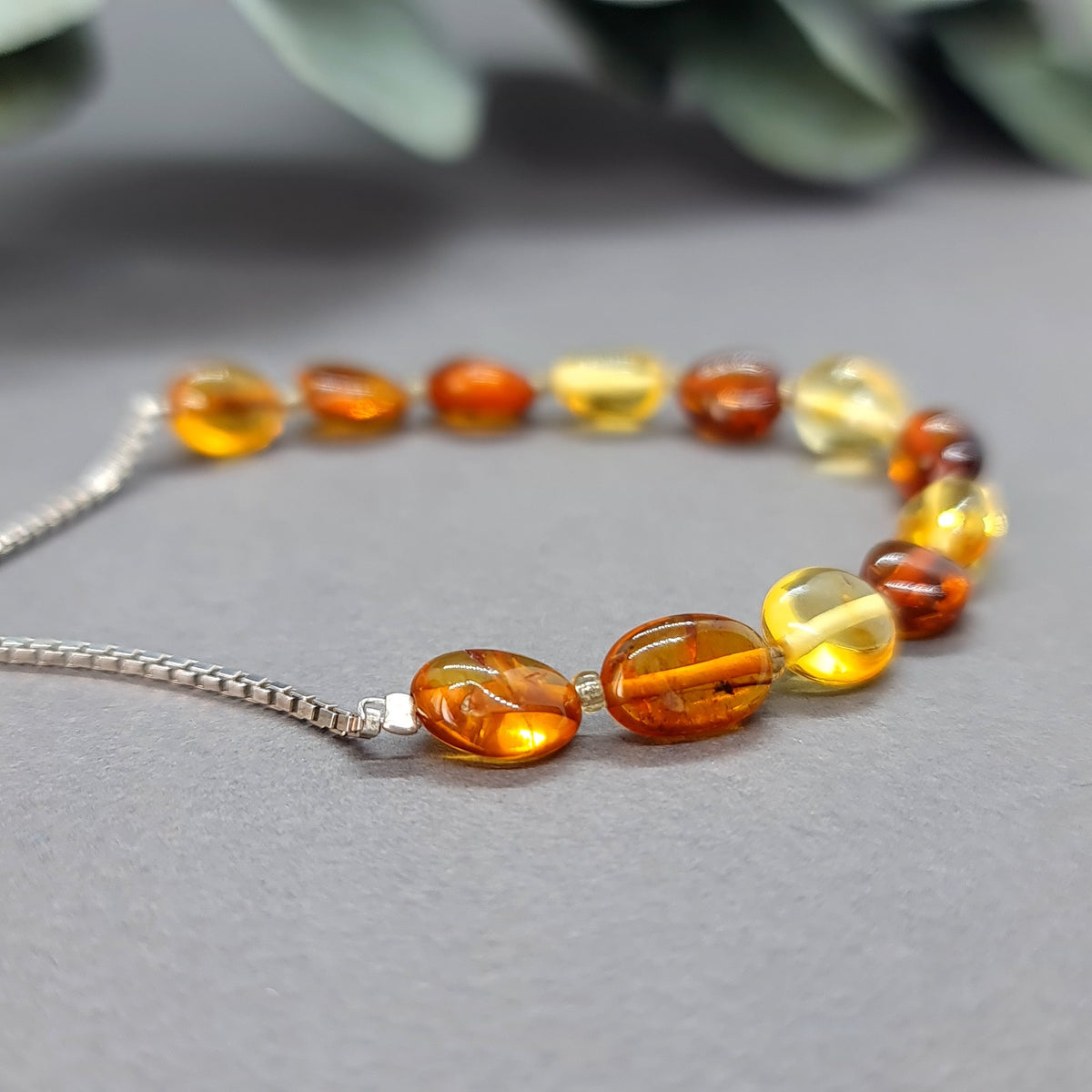 925 sterling silver and natural amber stone