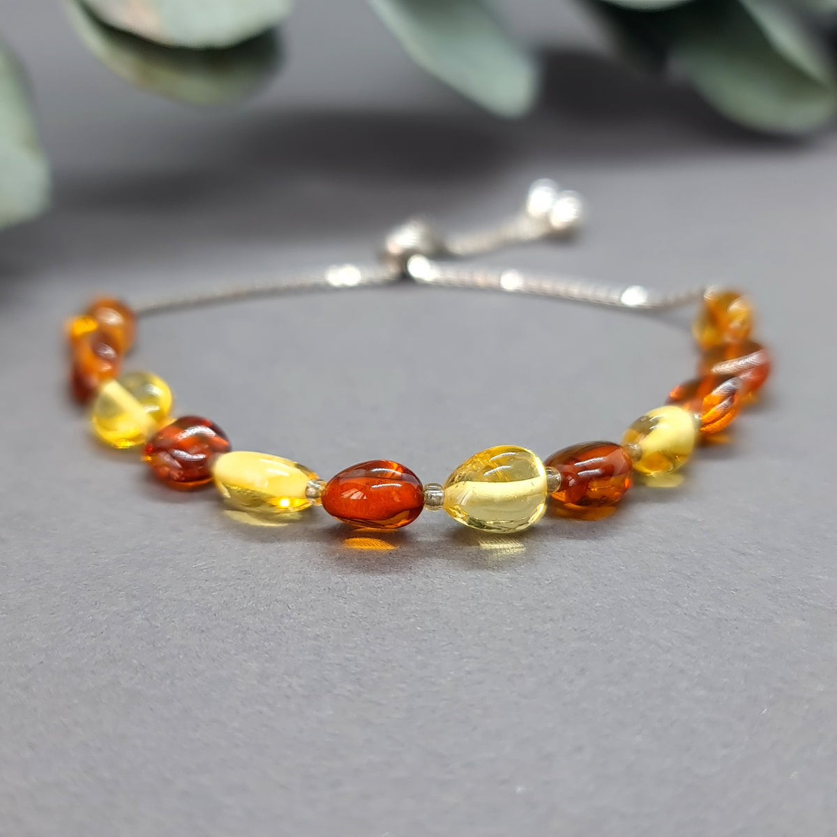 925 sterling silver and natural amber stone