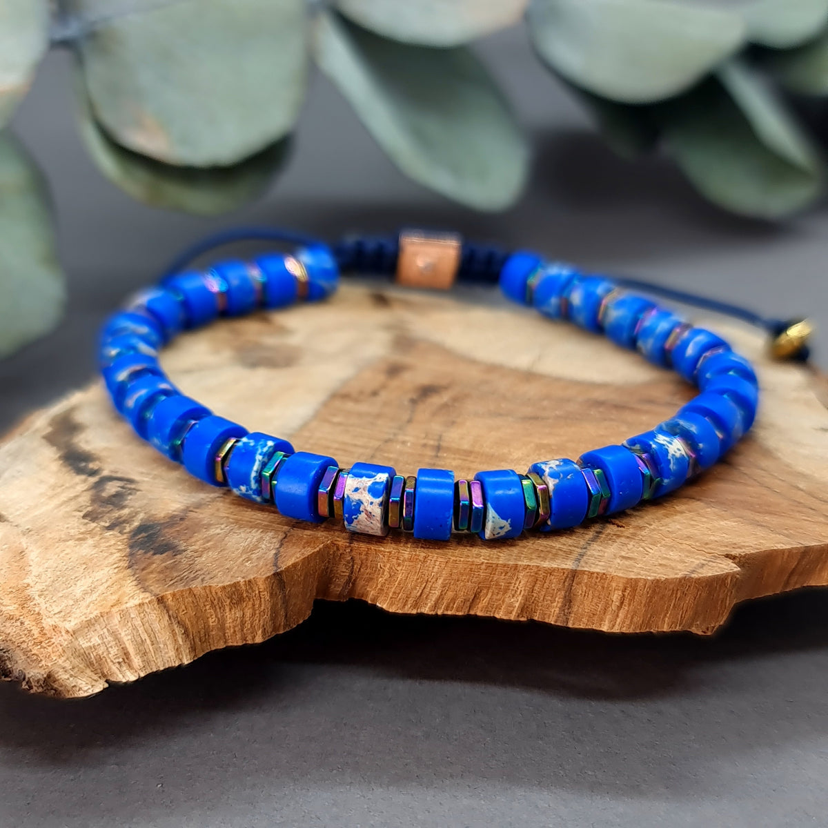 Sea Sediment Jasper & Hematite Bracelet