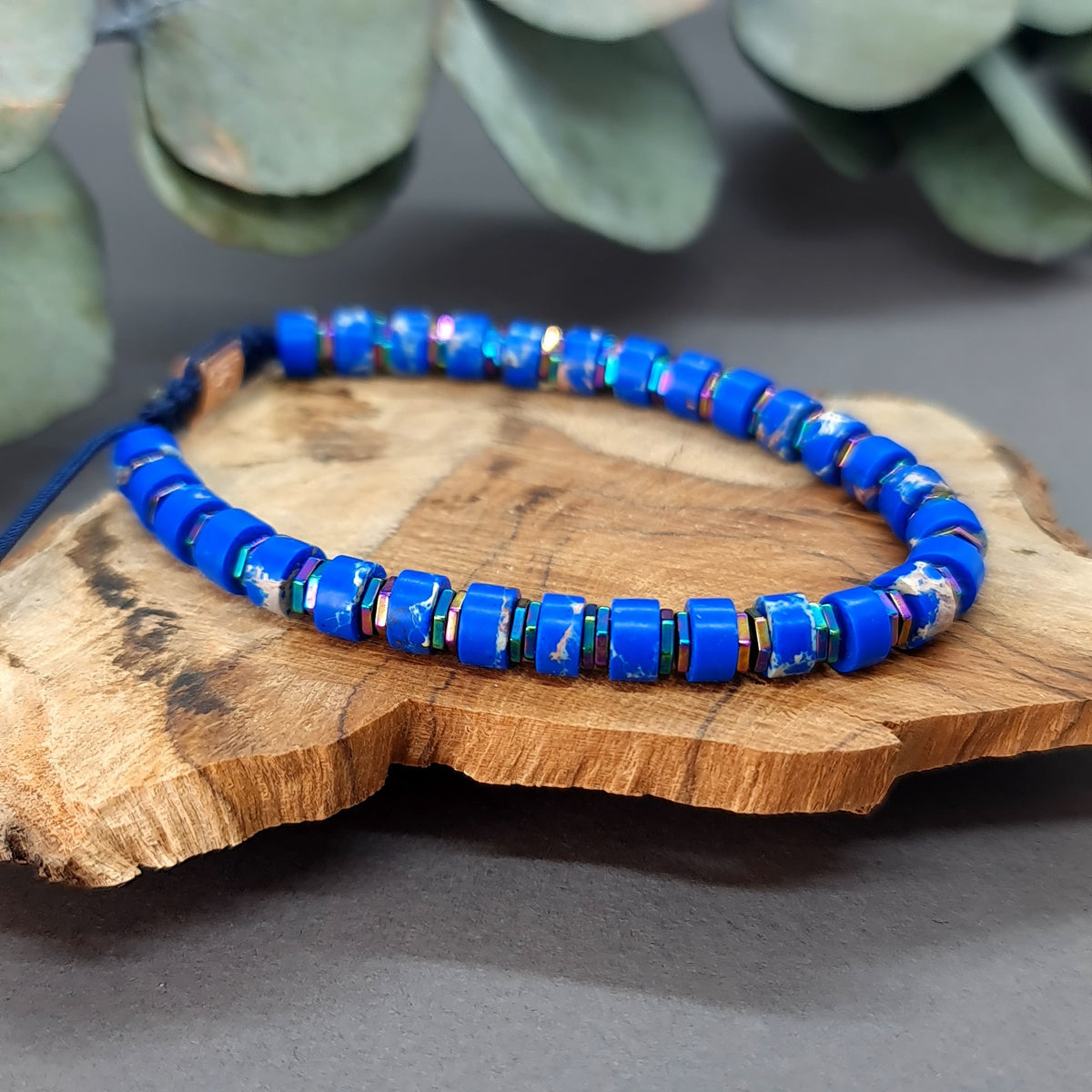Sea Sediment Jasper & Hematite Bracelet