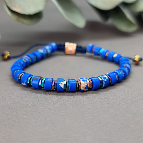 Sea Sediment Jasper & Hematite Bracelet