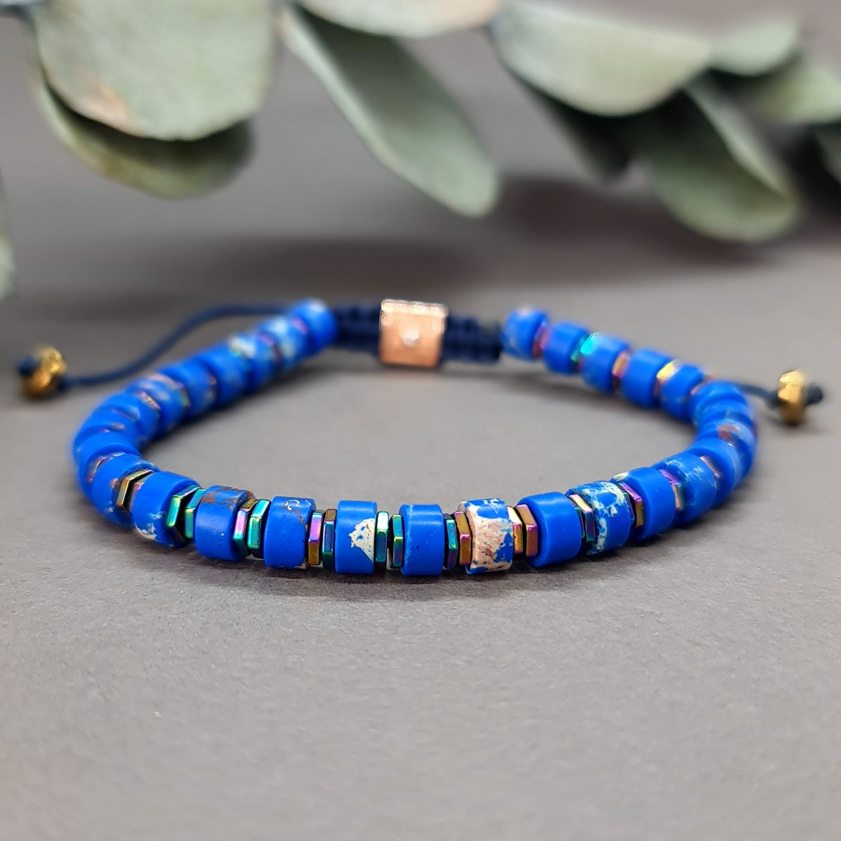 Sea Sediment Jasper & Hematite Bracelet