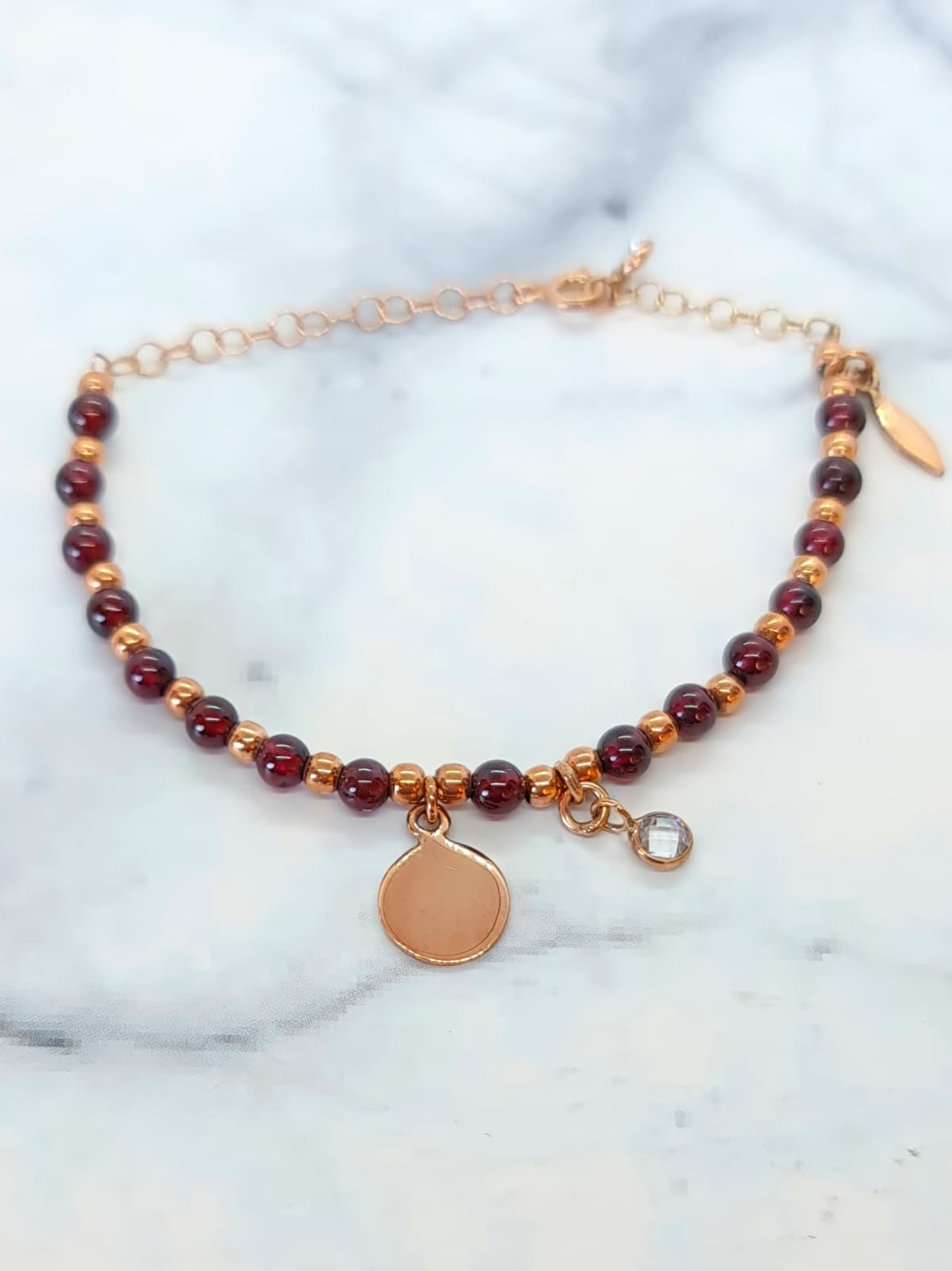 925 sterling silver with 14K rose gold vermeil and agate stone