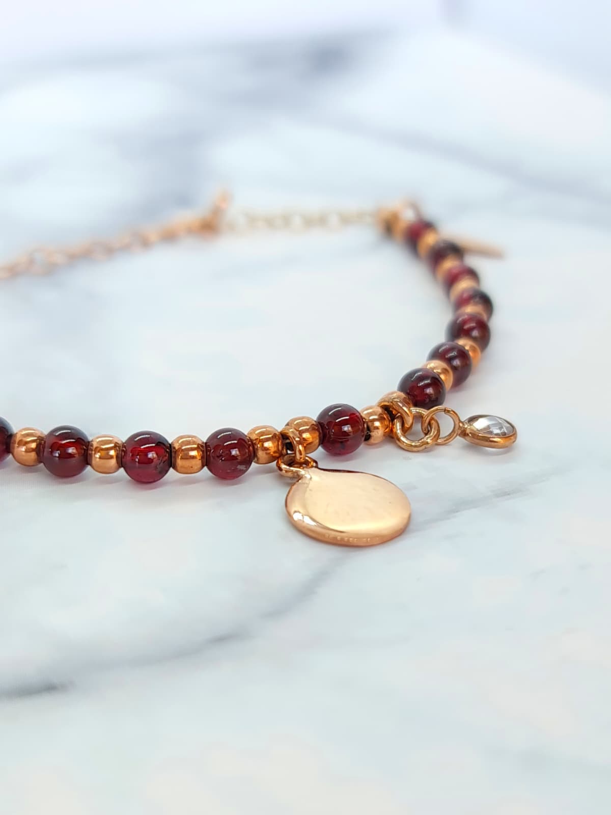 925 sterling silver with 14K rose gold vermeil and agate stone