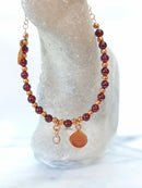 925 sterling silver with 14K rose gold vermeil and agate stone