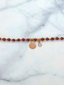 925 sterling silver with 14K rose gold vermeil and agate stone